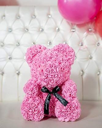 Pink Foam Rose Bear