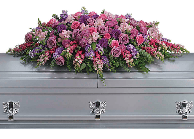 Lavender Tribute Casket Spray