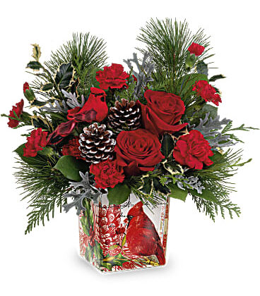 Pinecone with roses Christmas flower assortment