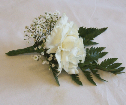Single carnation Boutonniere goes great on a gentlemen's suite. This looks fabulous and is great for all the picture opportunities.