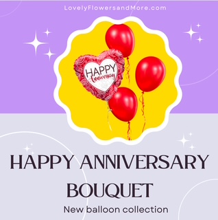 Happy anniversary Helium Balloon bouquet is a great way to express your love and gratitude for your loved one! three latex balloons and one foil balloon included